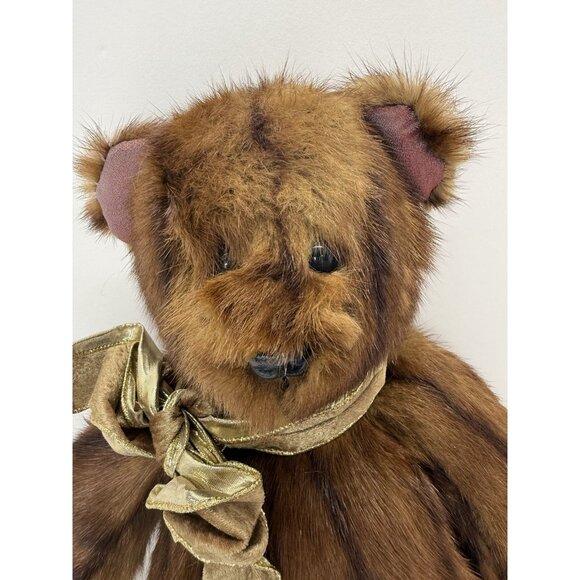 Vintage Handmade Genuine Fur 21” Teddy Bear Jointed Artist Made Brown Jointed - Picture 2 of 10